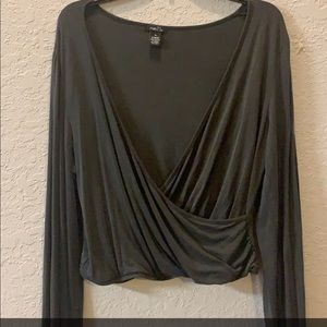 Long sleeve wrap top